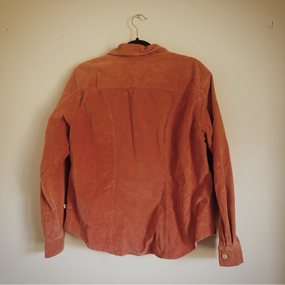 Corduroy Route 66 Salmon Color Full Zip Up Shirt Jacket Size Large - Picture 2 of 10
